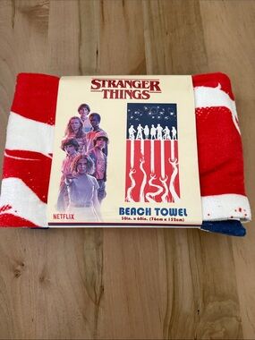 Stranger Things Red White Beach Towel by Netflix